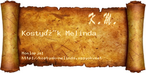 Kostyák Melinda névjegykártya